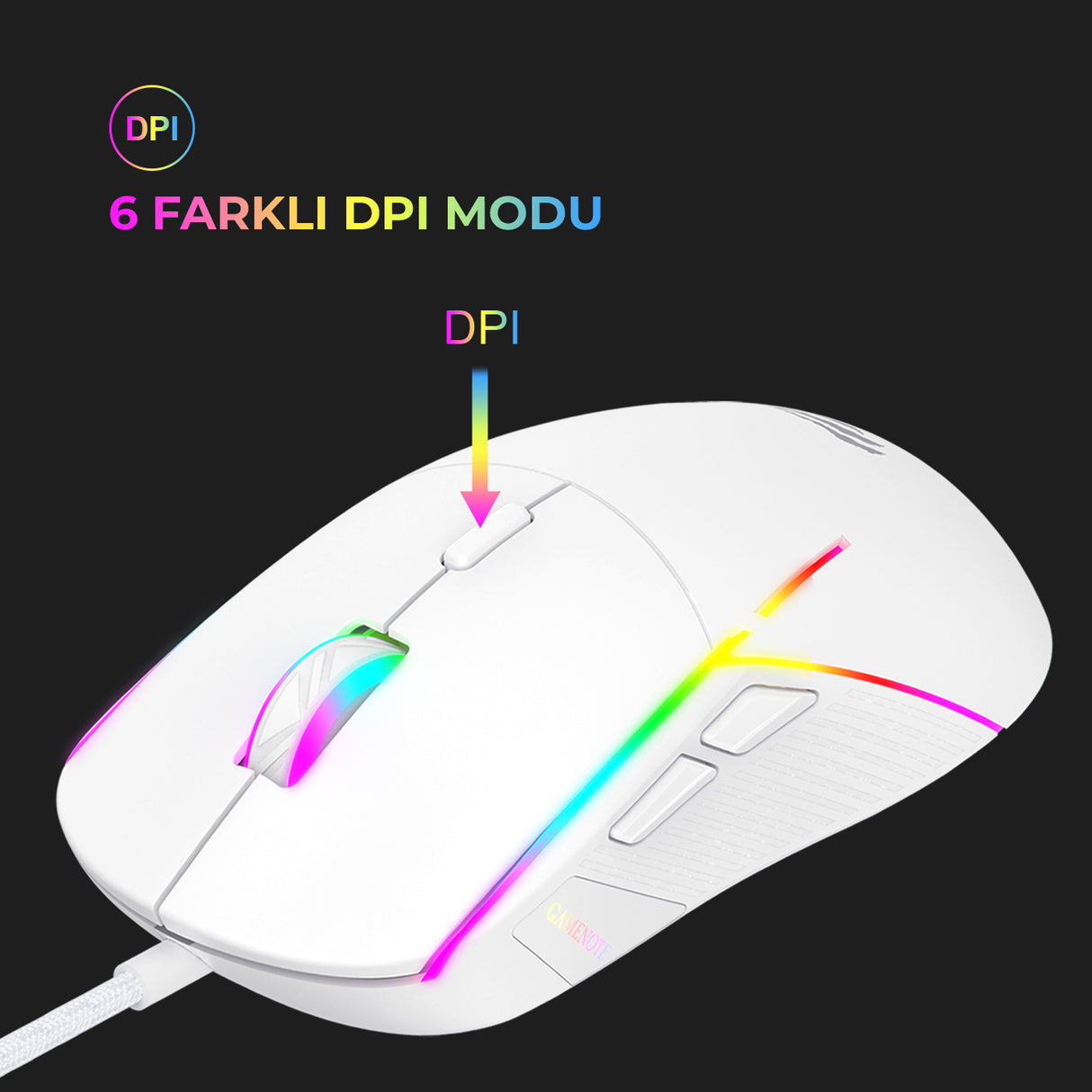 Gaming Mouse Havit MS961 RGB 1200-12000 DPI (white) Havit