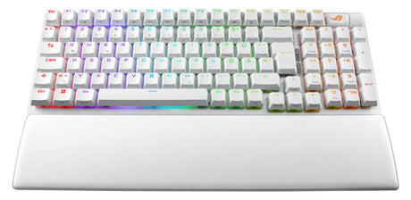 ASUS ROG Strix Scope II 96 – tastatur set fra modsat skrå vinkel – layoutillustration