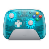 8BitDo Ultimate 2 Wireless 2.4G – Controller – Clear Blue – controller på ladestation set forfra