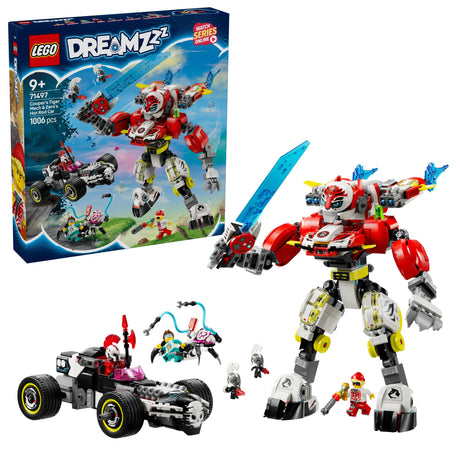 LEGO 71497 DREAMZzz Cooper's Tiger Mech and Zero's Hot Rod car