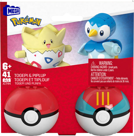 Pokémon - Poké Ball 2-Pack Building Set with 2 Figures, 41 Pieces (JCT44) Mega Bloks