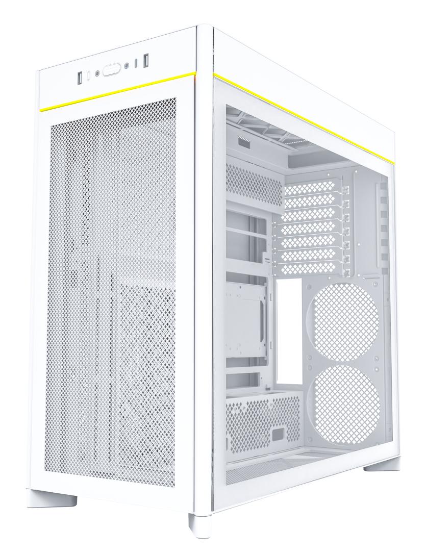 Montech HS01, Mesh front, ATX, no fans - White Telon Technology Co Ltd (Montech)