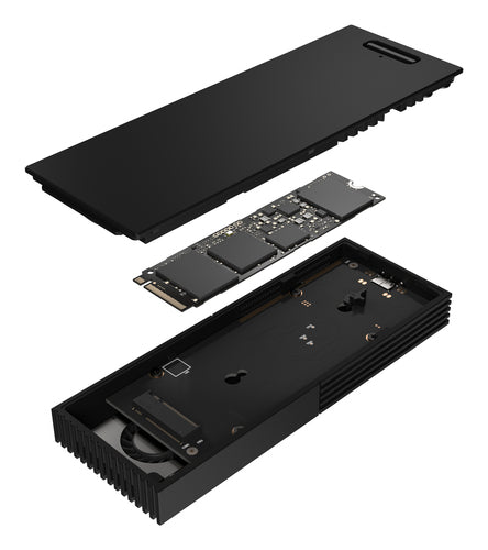 ASUS ProArt PA40SU åbnet til værktøjsfri montering af M.2 SSD
