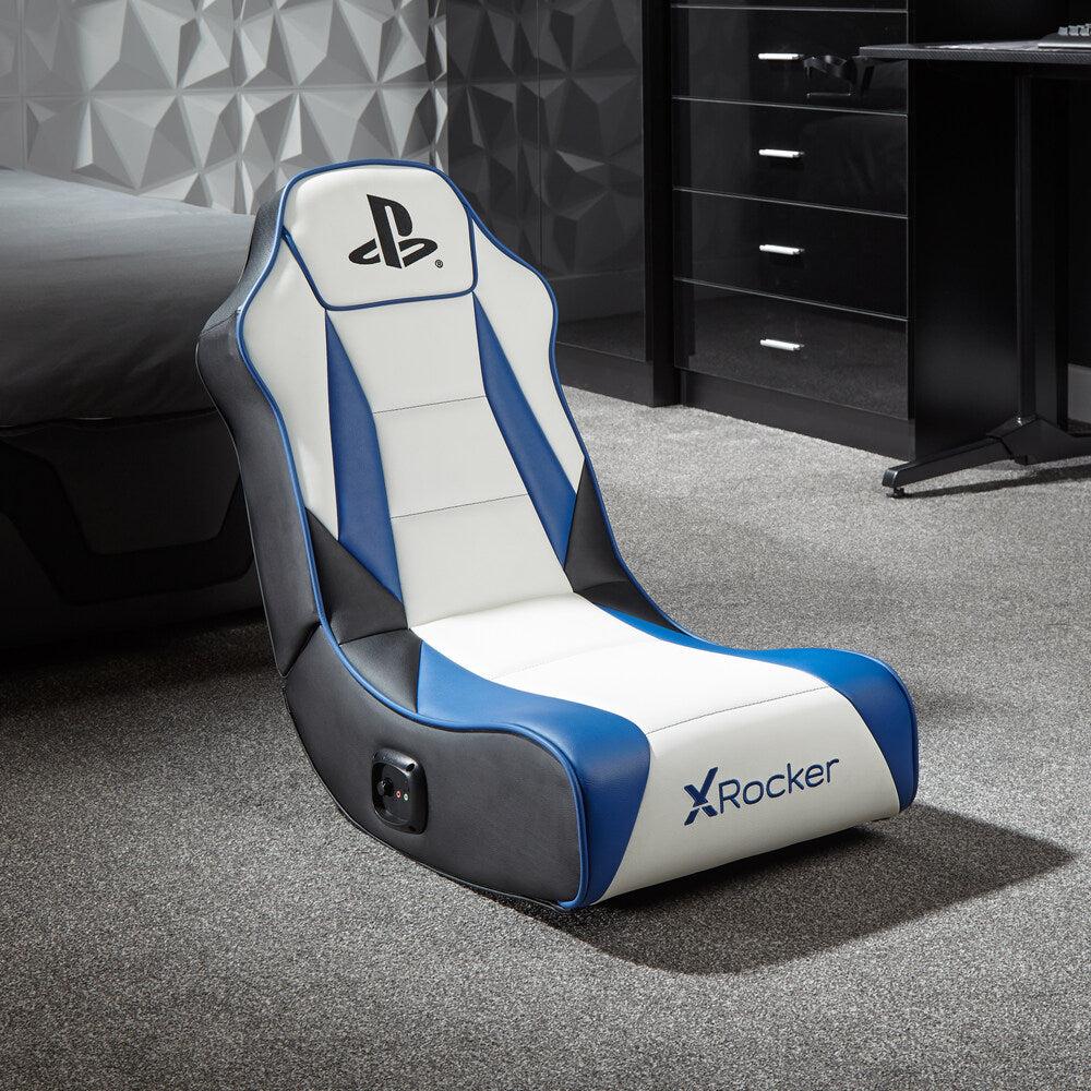 XROCKER PLAYSTATION GEIST 2.0 FLOOR ROCKER - WHITE AND BLUE XROCKER