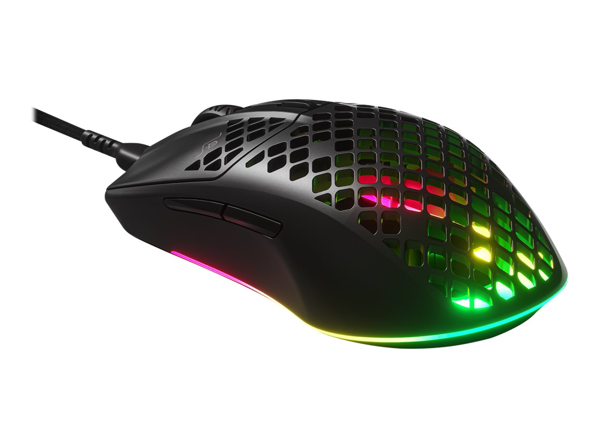 SteelSeries Aerox 3 2022 Edition Optisk Kabling Sort