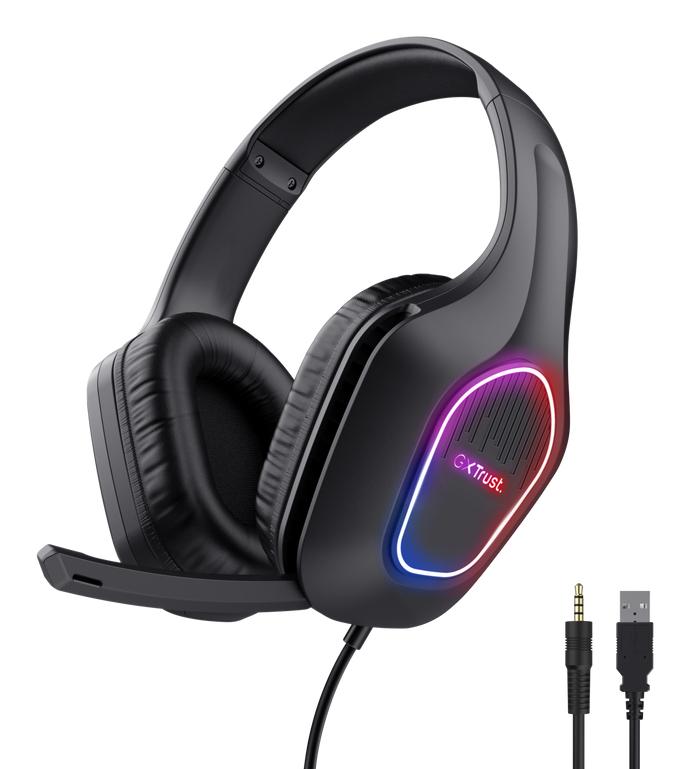 TRUST GXT416 ZIROX LED-HEADSET - SVART