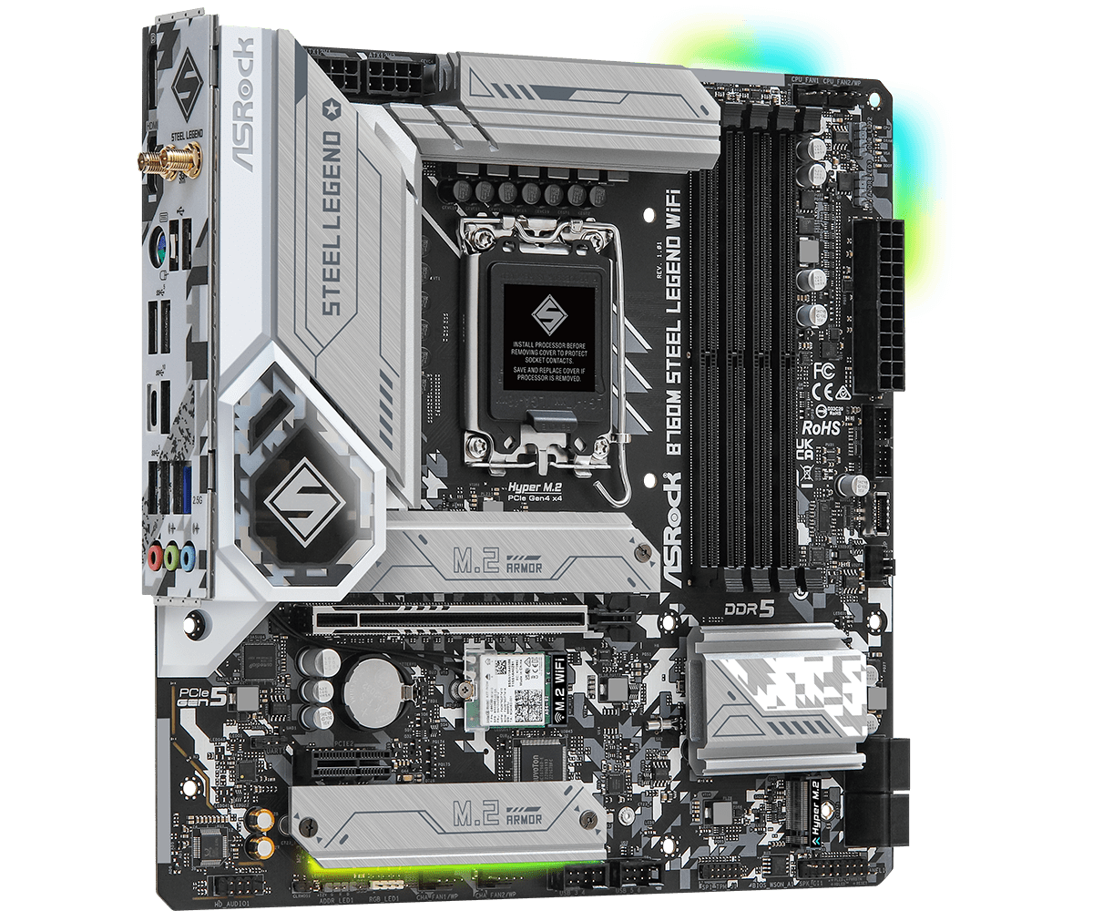 ASRock B760M STEEL LEGEND WIFI - Bundkort