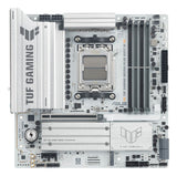 ASUS TUF GAMING B850M-PLUS WIFI7 W – hvidt bundkort set ovenfra