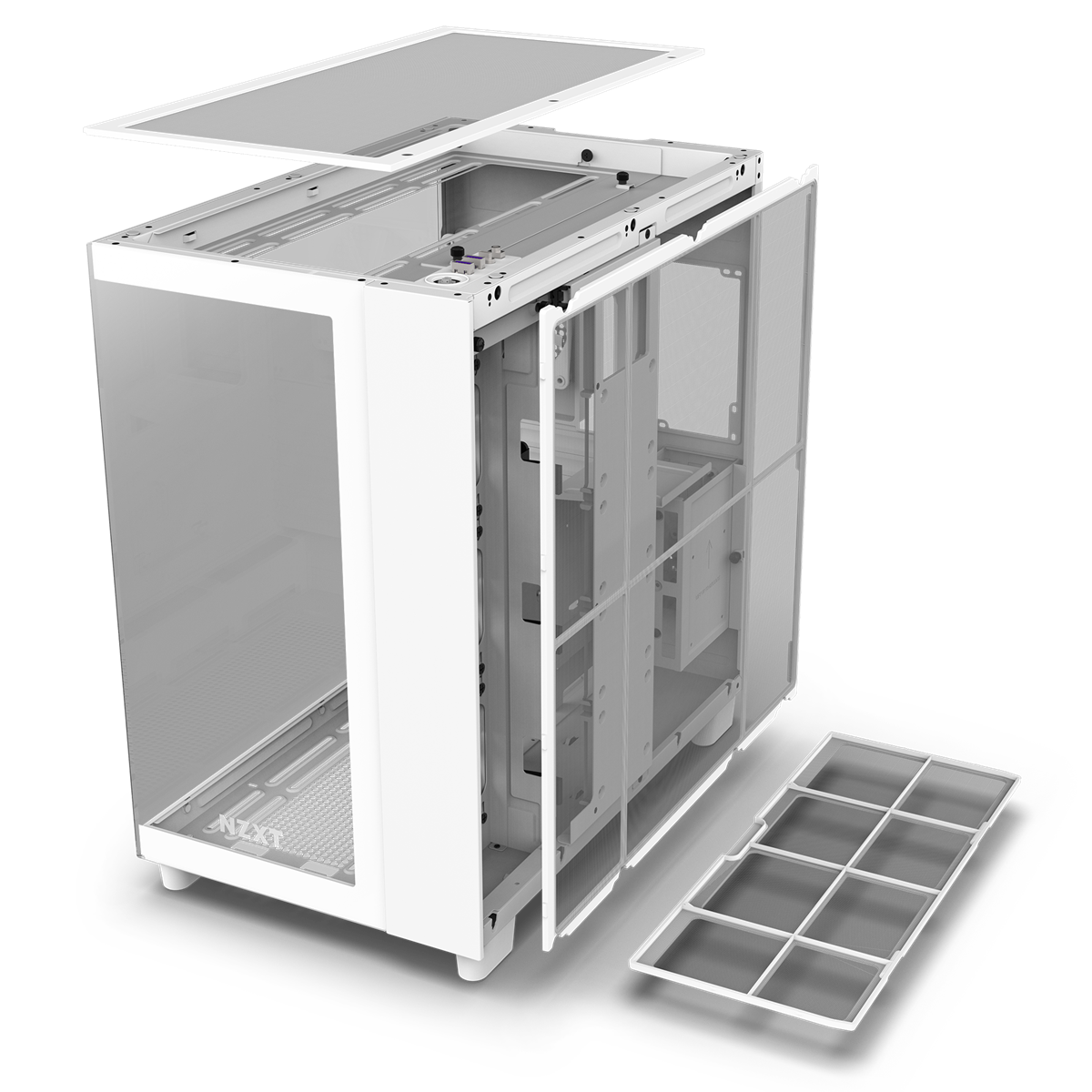 NZXT H9 Flow White Dual Chamber Mid Tower Case