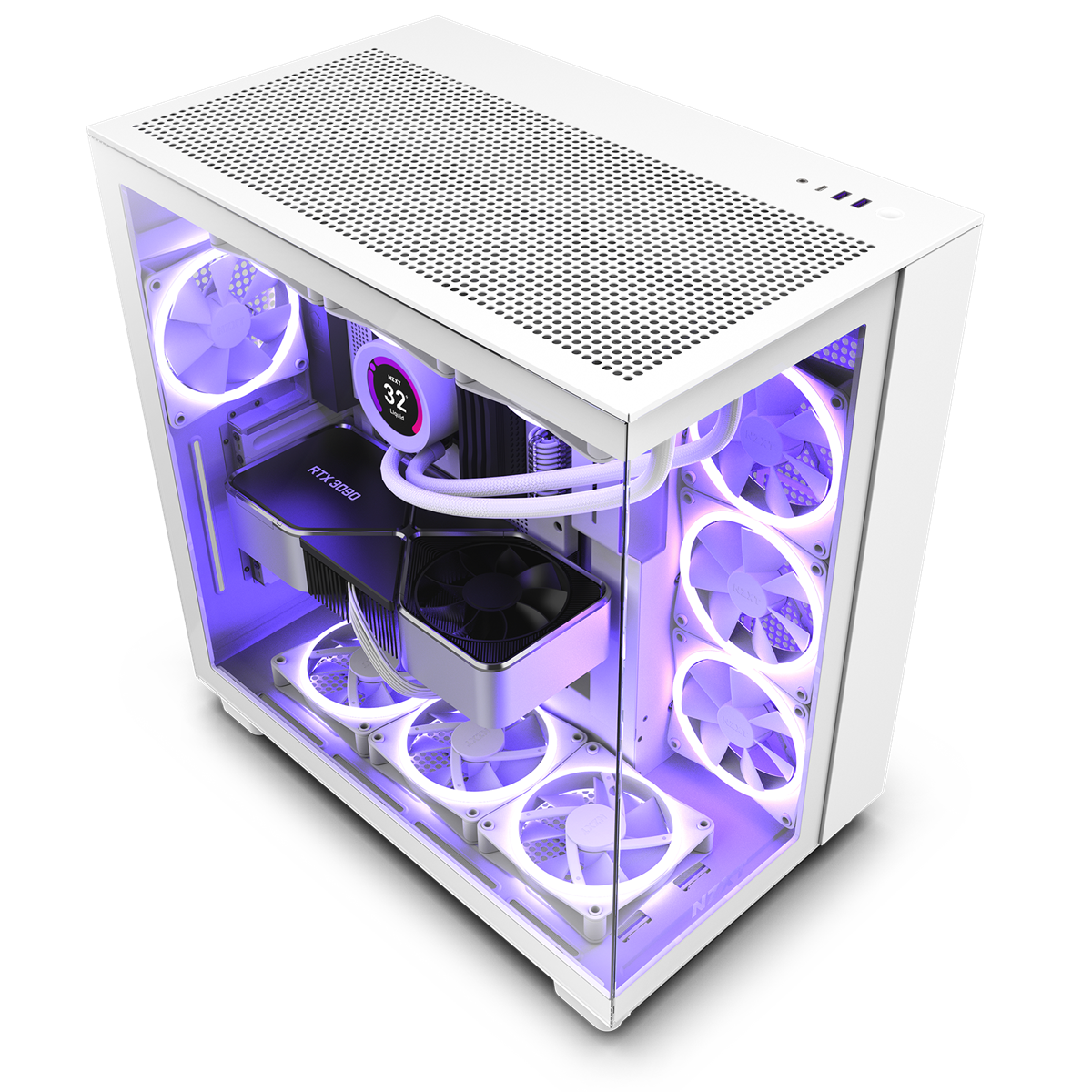 NZXT H9 Flow White Dual Chamber Mid Tower Case