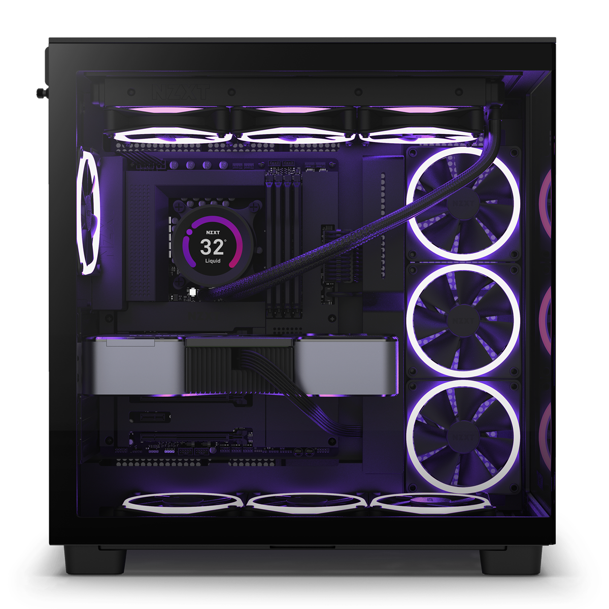 NZXT H9 Flow Black Dual Chamber Mid Tower Case