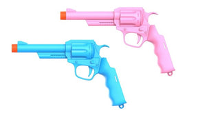 Maxx Tech Mad Bullets Kit Switch med downloadkode – Pink og blå pistolformede Joy-Con-holdere