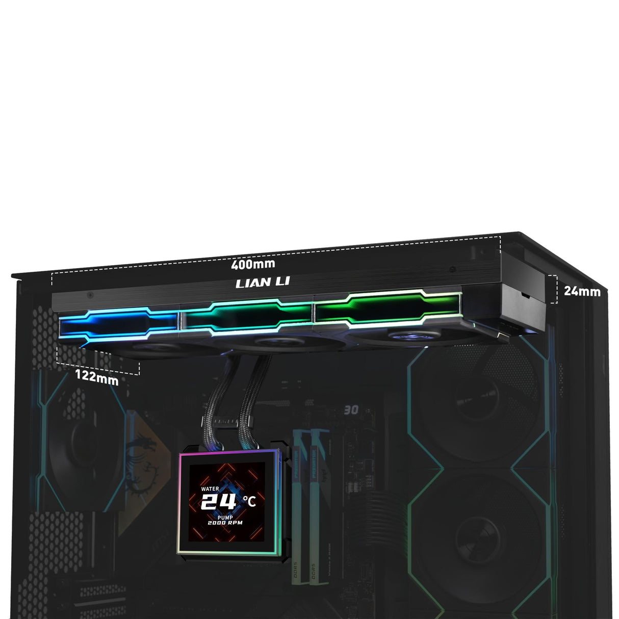 Lian Li Hydroshift II LCD-S, 360TL Wireless, Black [controller included] Lian Li