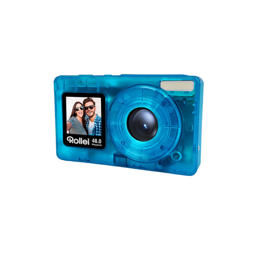 Rollei Compactline Pocket digitalkamera – transparent blå – detalje eller anvendelse 1
