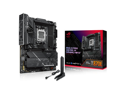 ASUS ROG STRIX X870E-H GAMING WIFI7 – ATX AM5 bundkort – bundkort og emballage