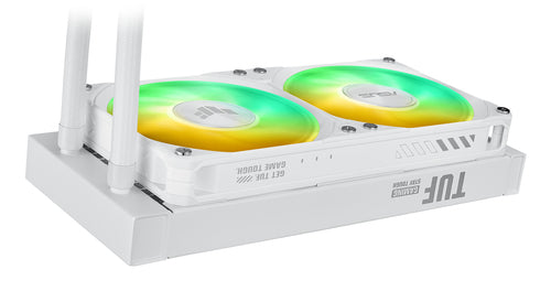 ASUS TUF Gaming LC III 240 ARGB – radiator med blæsere set fra siden