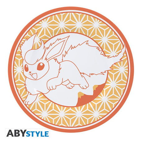 Orange Pokémon-tallerken med Flareon-motiv