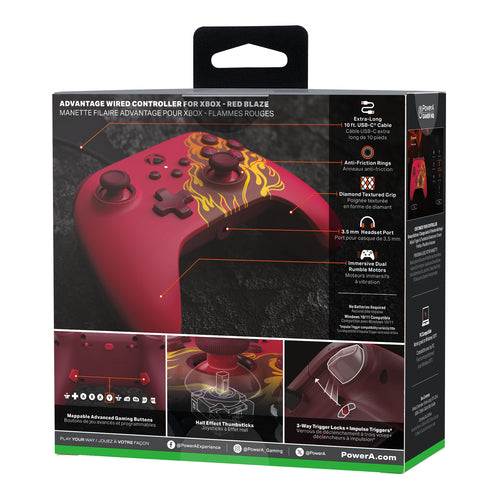 PowerA Advantage kablet controller – Red Blaze – Xbox/PC – emballagens bagside