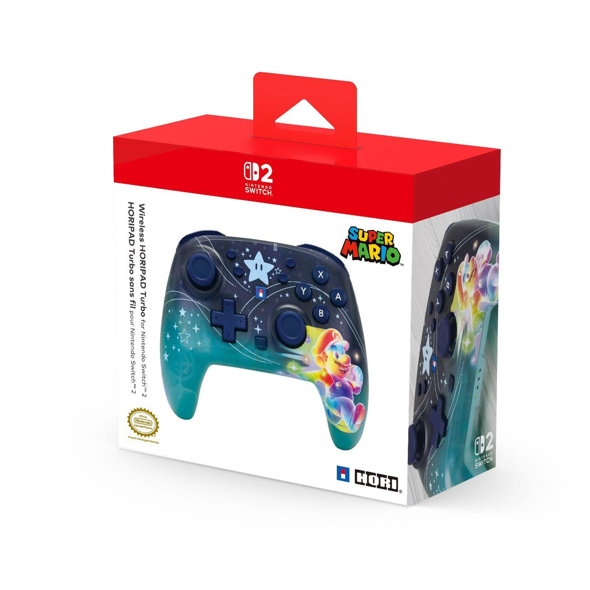 HORI - Wireless Horipad Turbo (Universe Mario) -  Nintendo Switch 2 - Blue HORI
