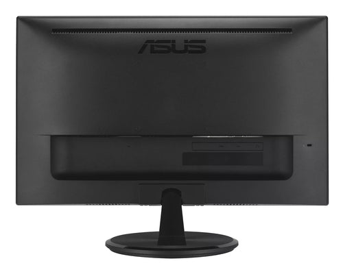 Bagsiden af ASUS VP227HF med sort fod