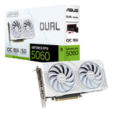 ASUS GeForce RTX 5060 DUAL OC WHITE 8GB, graphics card DLSS 4, 3x DisplayPort, 1x HDMI 2.1