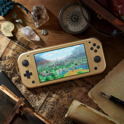 Nintendo Switch Lite Hyrule Edition – uden voucher – illustration af spil, spil medfølger ikke