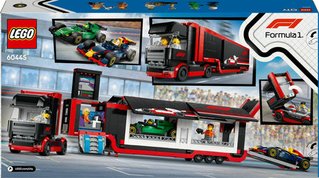 LEGO 60445 City F1 Transporter with RB20 & AMR24 F1 Racing Cars