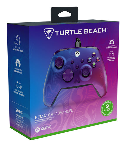 Turtle Beach Rematch Advanced Wired – Xbox/PC – Purple Fade – emballage skråt forfra