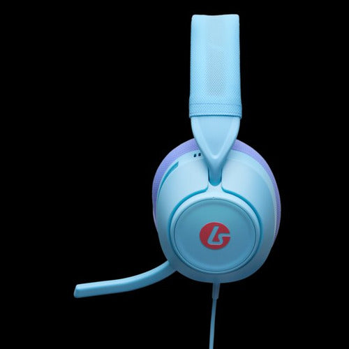 LucidSound LS10 Ocean Waves – blåt gamingheadset med kabel – set fra siden