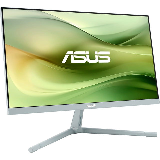 Grøngrå ASUS VU249CFE-G – 23,8-tommers skærm set skråt forfra