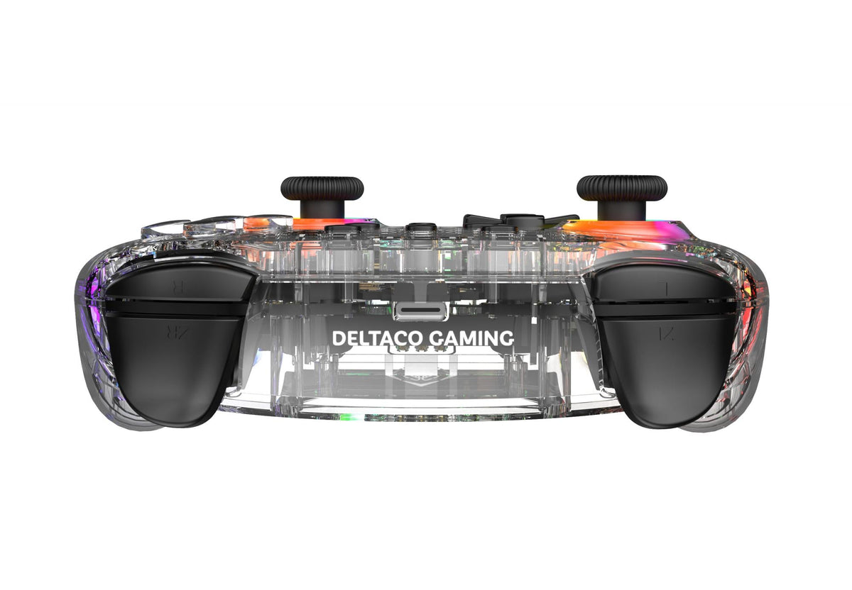 Wireless transparent Switch 2 controller with C-button, RGB deltaco_gaming