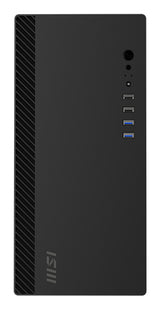 MSI PRO SHIELD M100P – sort PC-kabinet – frontpanel og tilslutninger