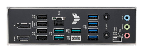 ASUS TUF GAMING B850M-PLUS WIFI7 – micro ATX AM5 bundkort – porte på bagpanelet