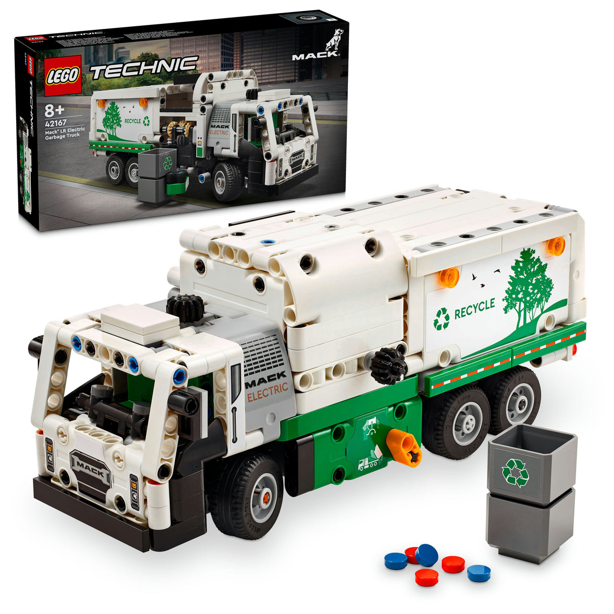 LEGO 42167 Technic Mack LR Electric Garbage Truck, construction toy LEGO