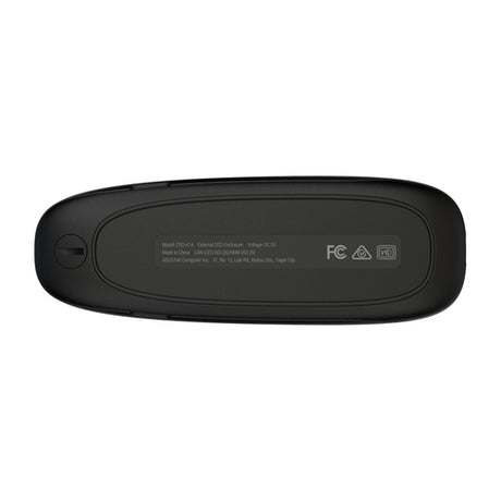 ASUS Cobble sort SSD-kabinet – underside med produktmærkning