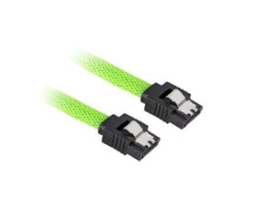Grønt Sharkoon SATA III-kabel med to lige sorte 7-pin-stik