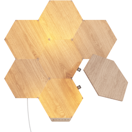 Nanoleaf - Elements - Wood Look Hexagons Starter Kit- 7 Panels Nanoleaf