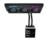 ASUS ROG Strix SLC IV 360 ARGB LCD med systemdata på skærmen