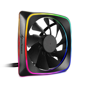 Sort Sharkoon RGB SHARK Lights 120 mm blæser med tre ARGB-lyslag
