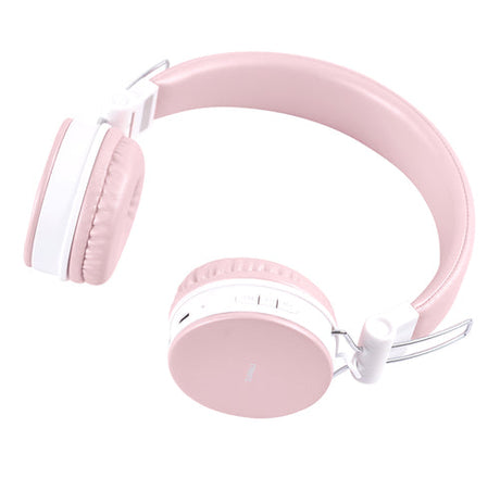 Foldbar on-ear BT headset, 3,5 mm, lyserød streetz