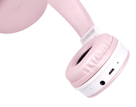 Foldbar on-ear BT headset, 3,5 mm, lyserød streetz