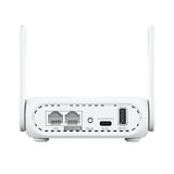 Hvid ASUS RT-BE58 Go rejserouter – bagside med WAN-, LAN- og USB-porte