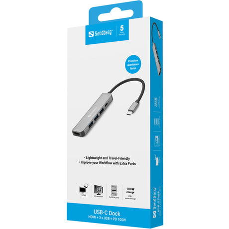 USB-C Dock HDMI+3xUSB+PD 100W