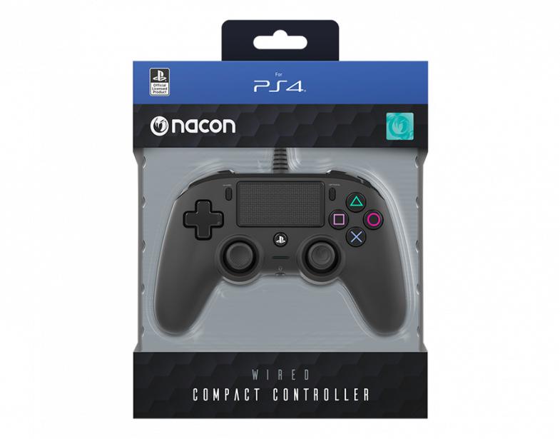 NACON Wired Compact Controller Sort Gamepad Til PS4 PC Geekd nacon-wired-compact-controller-sort-gamepad-til-ps4-pc-geekd