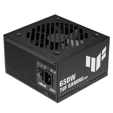 ASUS TUF Gaming 650B EVO – sort hus og blæsergitter set skråt
