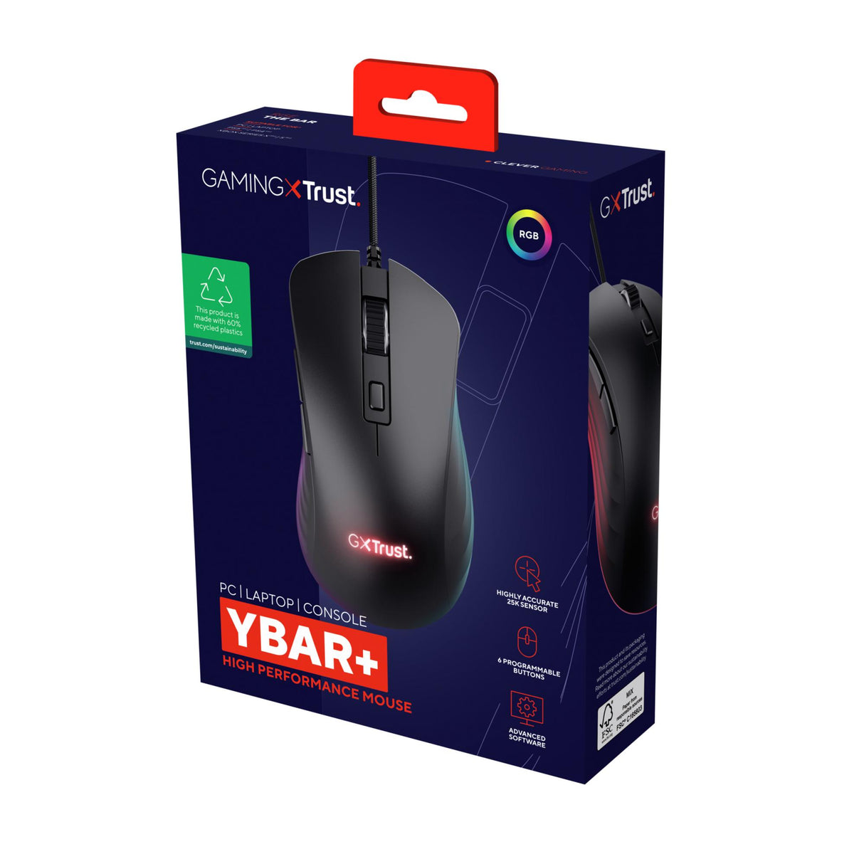 TRUST GXT924 YBAR+ GAMING MOUSE - BLACK TRUST