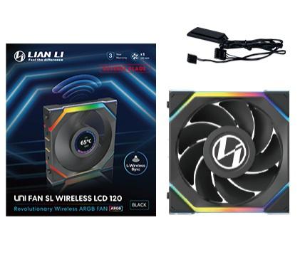 Lian Li UNI FAN SL Trådlös LCD-omvänd, Svart - 120 mm