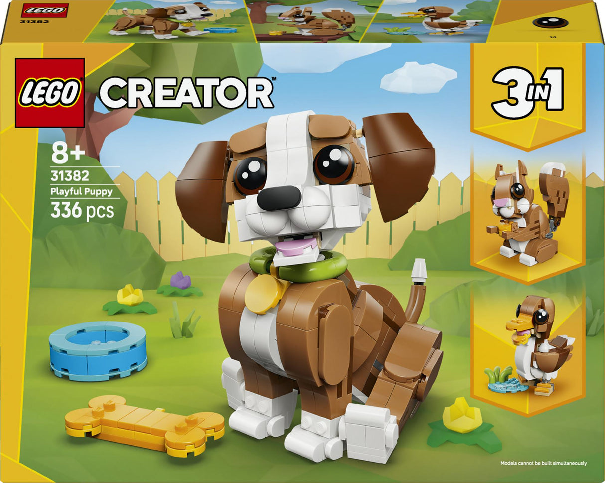 LEGO 31382 Creator 3-in-1 Cute Animals: Playful Puppy, Construction Toy LEGO