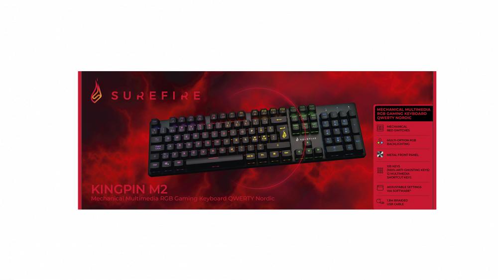 SUREFIRE - KingPin M2 Mech. Gaming RGB Tastatur QWERTY Nordic