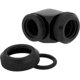 CORSAIR Hydro X Series XF Hardline 90° 12mm OD Vinklet fitting til flydende kølesystem 2-pack Sort
